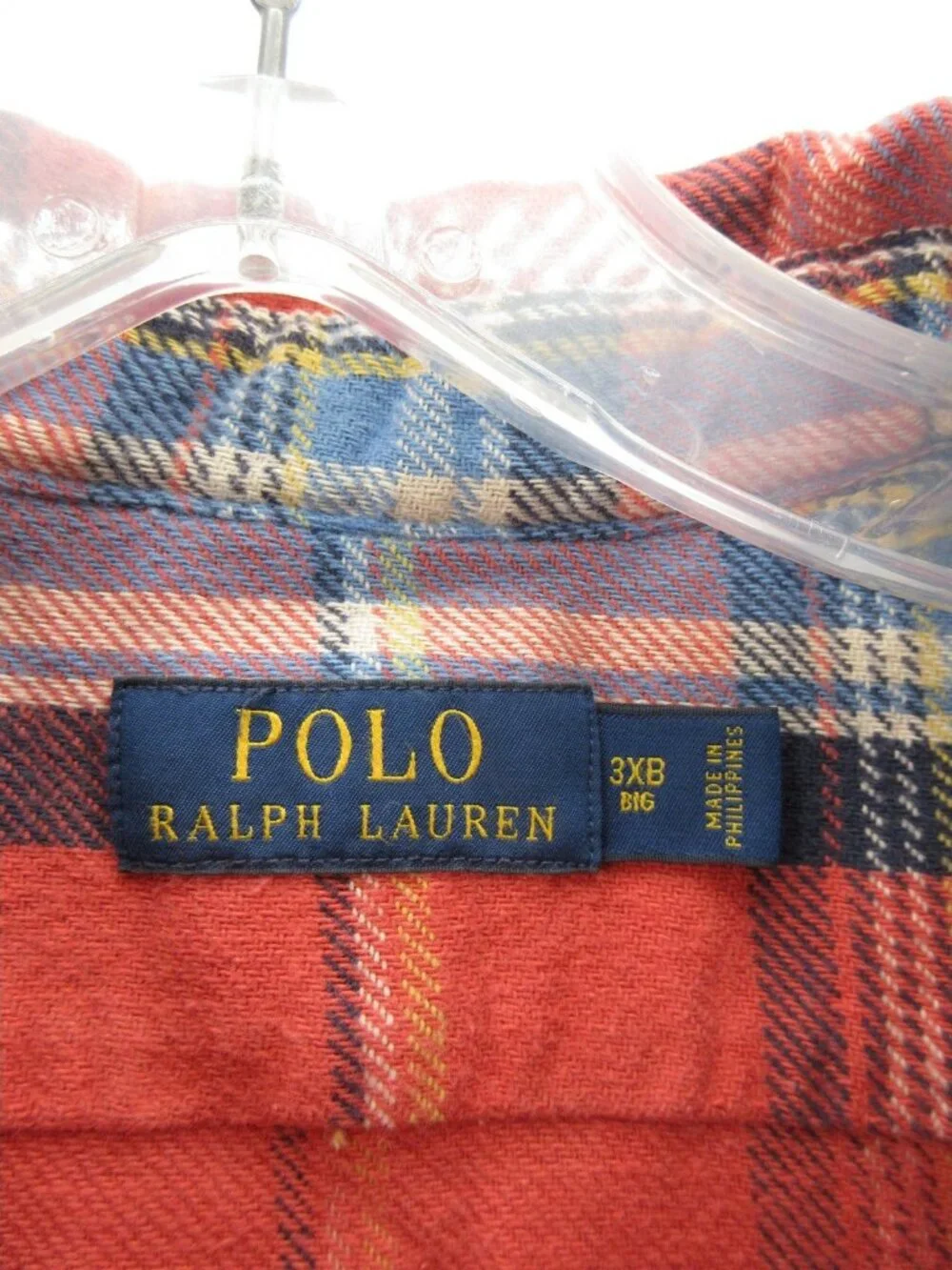 Polo Ralph Lauren Shirt 3XB Big Flannel Plaid Elbow Patches Heavyweight